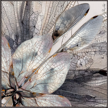 Dabīgā zīda satīna lakats 107x107 cm "Spāres pieskāriens"