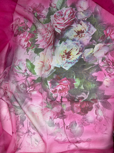 Dabīgā zīda šifona šalle "Rozes vārds"