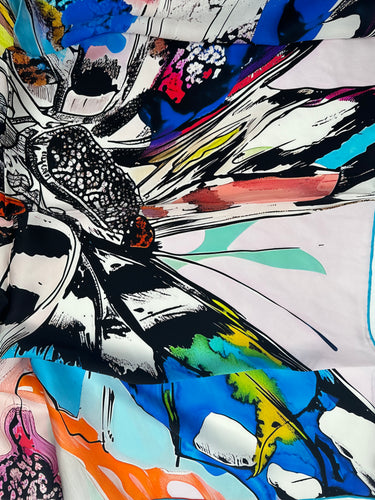 Dabīgā zīda satīna lakats 90x90 cm "Transformācija  "