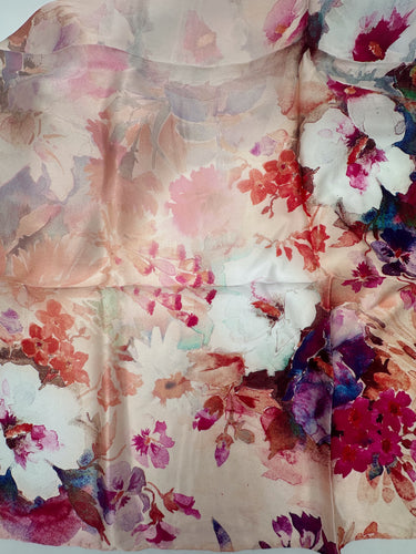 Dabīgā zīda satīna lakats 107x107 cm "Iespaids I "