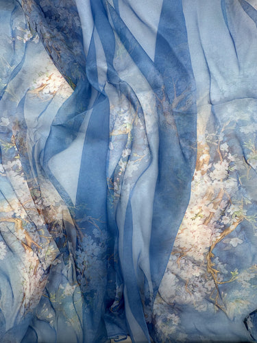 Dabīgā zīda šifona šalle "Vītenis"