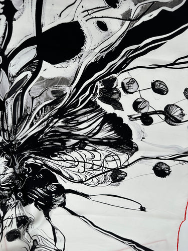 Dabīgā zīda satīna lakats 90x90 cm "Lidojums II"