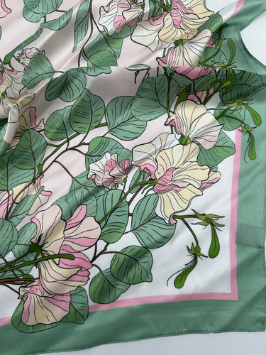 Mazais zīda kakla lakats "Puķu zirnis"