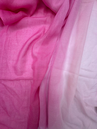 Ombre zīda un kazlēna vilnas šalle "Roze"
