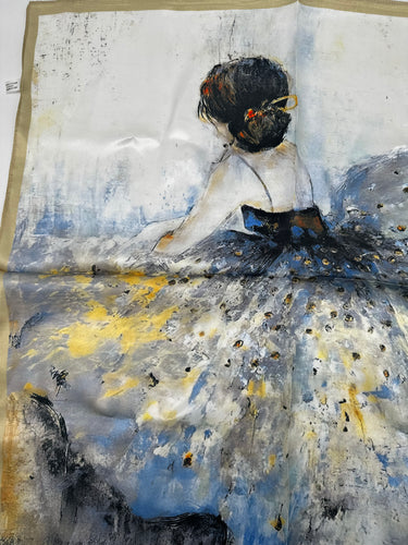 Dabīgā zīda lakats 68x68 cm "Balets"