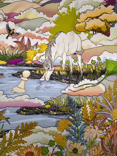 Dabīgā zīda lakats 68x68 cm  "Ponijs I"