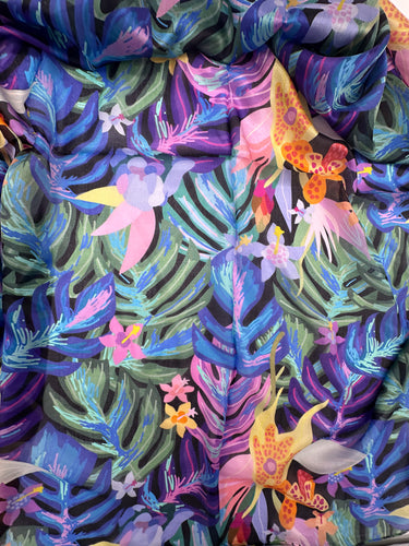 Dabīgā zīda šifona šalle "Tropos"