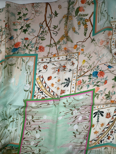 Dabīgā zīda šifona šalle "Romantika"