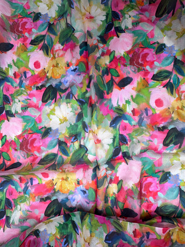 Dabīgā zīda šifona šalle "Petūnija"