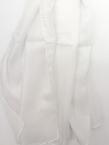 Dabīgā zīda šifona šalle "Piens"