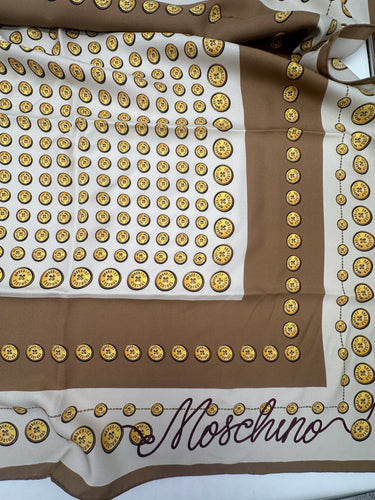 Zīmola "MOSCHINO" Dabīgā zīda sarža lakats 90x90 cm