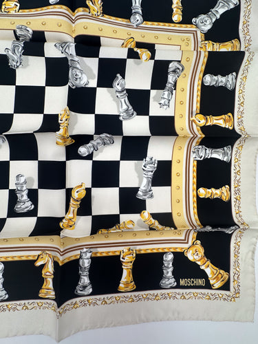 Zīmola "MOSCHINO" Dabīgā zīda sarža lakats 50x50cm