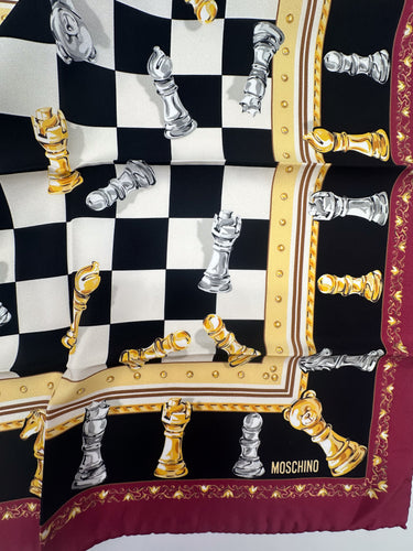 Zīmola "MOSCHINO" Dabīgā zīda sarža lakats 50x50cm