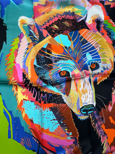 Dabīgā zīda satīna lakats 90x90 cm "Ursus"