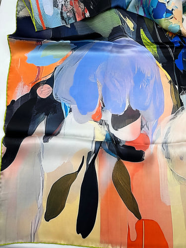 Dabīgā zīda satīna lakats 107x107 cm "Vieglums"