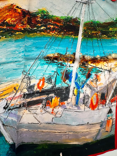 Dabīgā zīda lakats 68x68 cm  "Regate"