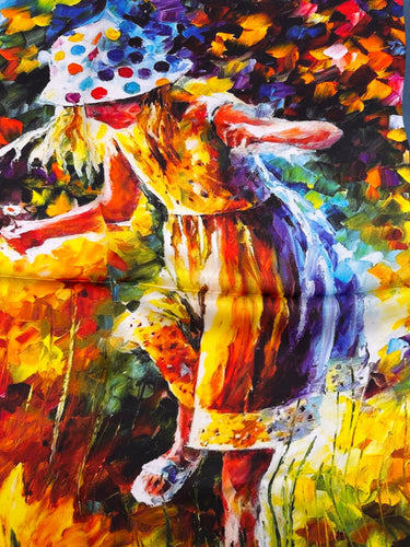 Dabīgā zīda lakats 68x68 cm  "Bērnība"