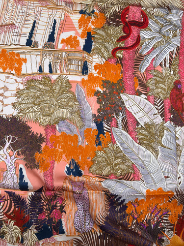 Dabīgā zīda satīna lakats 107x107 cm "Pantera II "