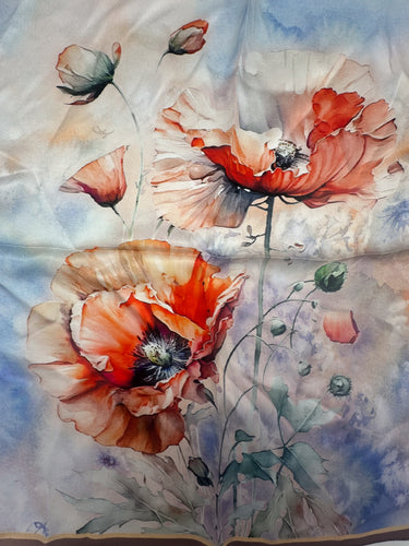 Dabīgā zīda lakats 68x68 cm  "Magone"