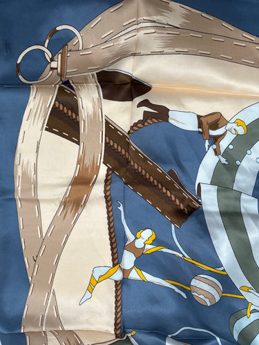 Dabīgā zīda satīna lakats 107x107 cm "Akrobāts "