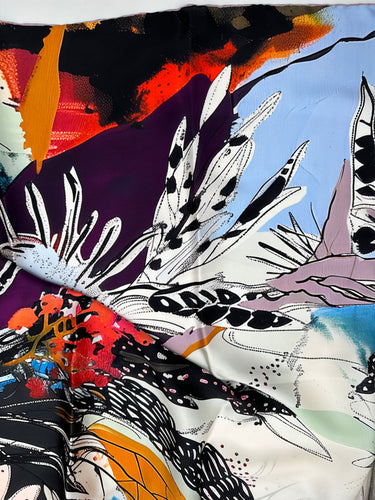 Dabīgā zīda satīna lakats 90x90 cm "Dālija"