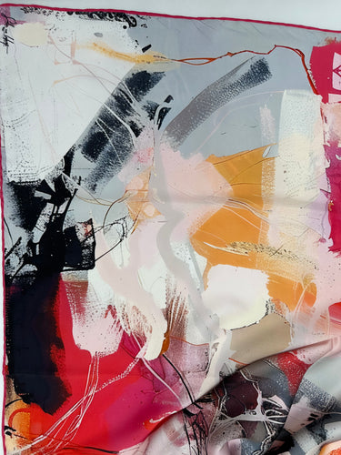 Dabīgā zīda satīna lakats 90x90 cm "Dzejolis"