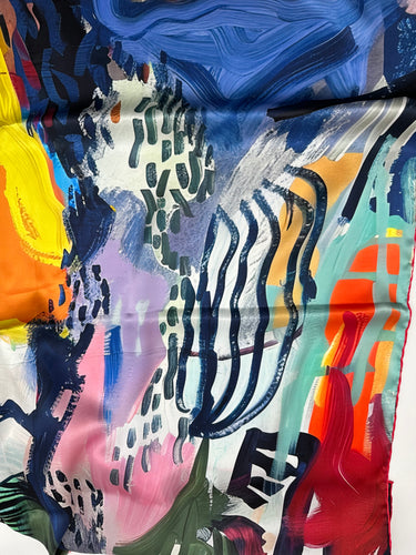 Dabīgā zīda satīna lakats 90x90 cm "Krāsu tips -Vasara"