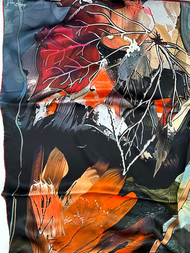 Dabīgā zīda satīna lakats 107x107 cm "Labklājība"