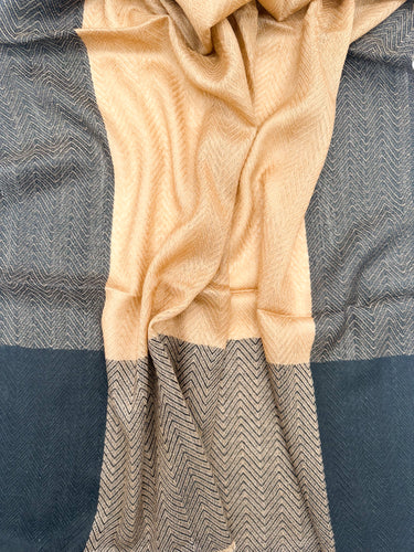 Austa tvīda,  zīda un kašmira šalle "Okra"