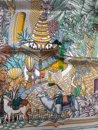 Dabīgā zīda satīna lakats 107x107 cm "Kalns"
