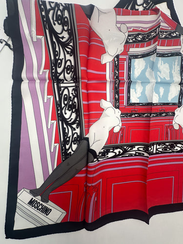 Zīmola "MOSCHINO" Dabīgā zīda sarža lakats 68x68cm
