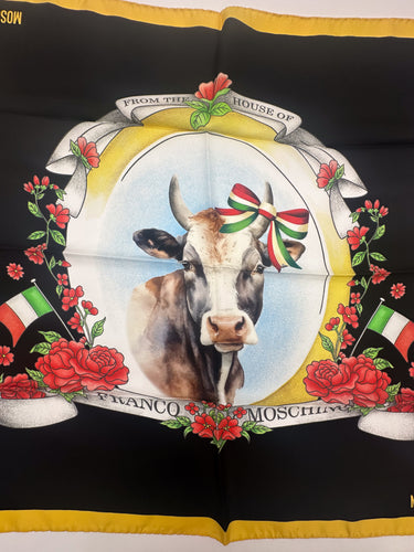 Zīmola "MOSCHINO" Dabīgā zīda sarža lakats 68x68cm