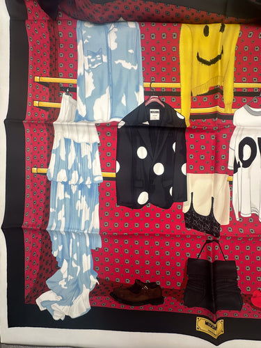 Zīmola "MOSCHINO" Dabīgā zīda sarža lakats 90x90 cm