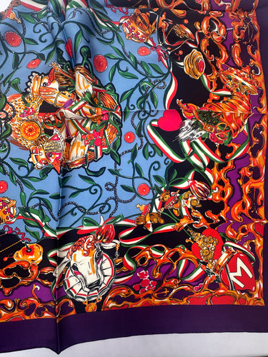 Zīmola "MOSCHINO" Dabīgā satīna  lakats 90x90 cm