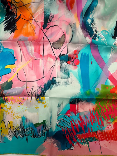 Dabīgā zīda satīna lakats 90x90 cm "Krāsu tips -Vasara II"