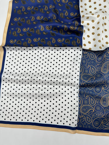 Dabīgā zīda lakats 68x68 cm  "Punktiņu deja "