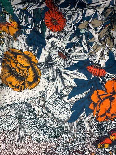 Dabīgā zīda un kokvilnas lakats 140x140cm " Aina"