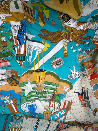 Dabīgā zīda un kokvilnas lakats 140x140cm " Jautrība IV"