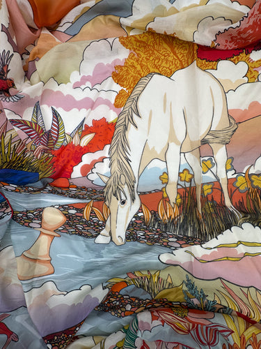 Dabīgā zīda un kokvilnas lakats 140x140cm " Ponijs III"