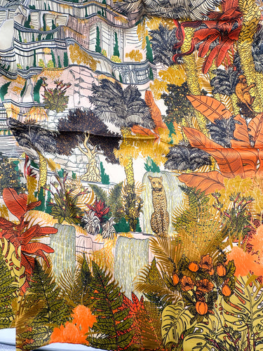 Dabīgā zīda satīna lakats 107x107 cm "Pantera I "