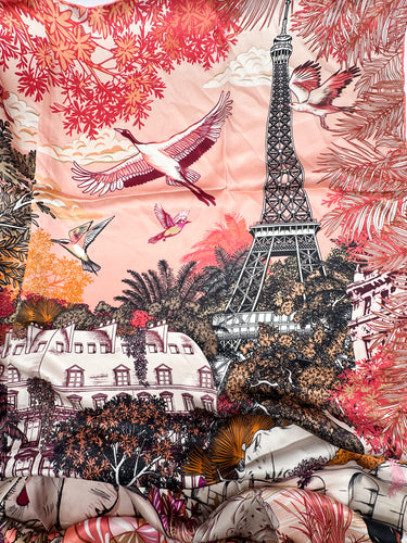 Dabīgā zīda satīna lakats 107x107 cm "Parīze"