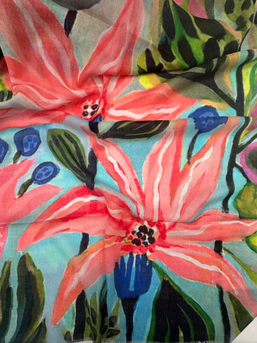 100% vilnas šalle ar košu rakstu "Bali"