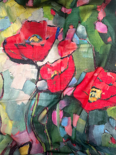 100% vilnas šalle ar košu rakstu "Magone"