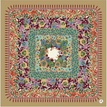 Zīmola "MANTERO I 1902" Dabīgā zīda sarža lakats 90x90 cm