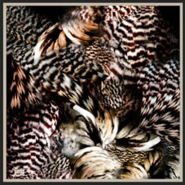 Dabīgā zīda satīna lakats 90x90 cm "Putna piens II"