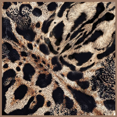 Dabīgā zīda satīna lakats 107x107 cm "Zvēru karalis"