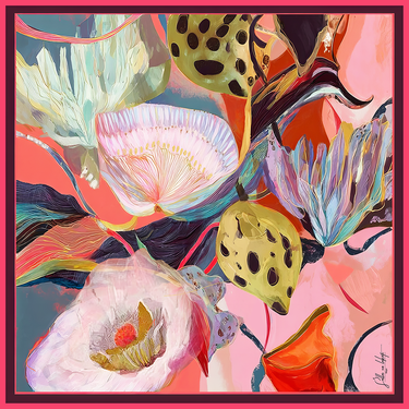 Dabīgā zīda satīna lakats 107x107 cm "Maiguma pieskāriens"