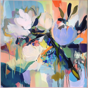 Dabīgā zīda satīna lakats 107x107 cm "Vieglums"