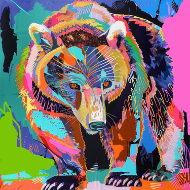 Dabīgā zīda satīna lakats 90x90 cm "Ursus"