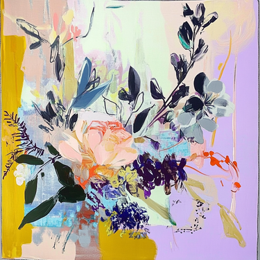 Dabīgā zīda satīna lakats 90x90 cm "Dialogs"